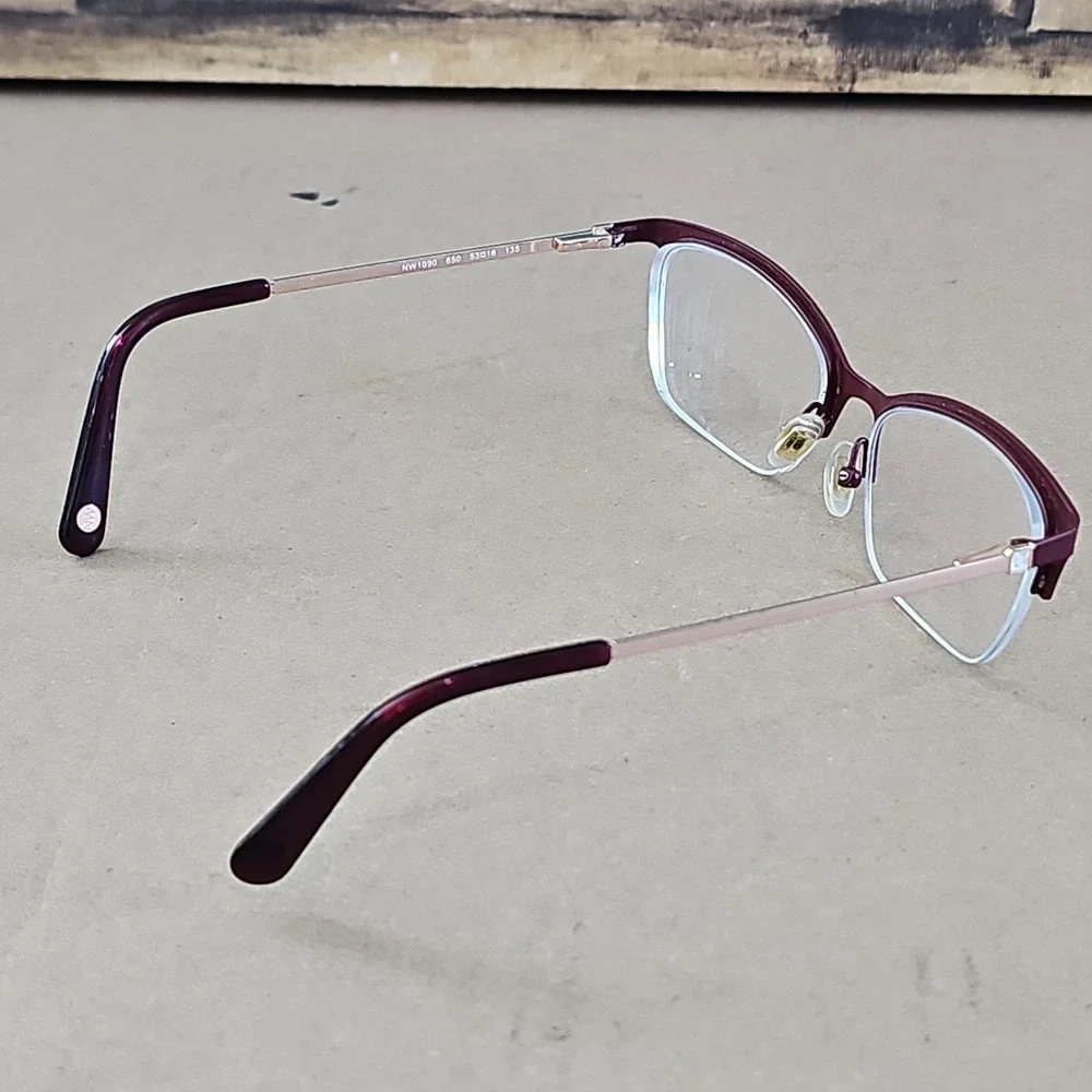 Nine West Eyeglasses Womens Purple  Half Rim Cat Eye NW1090 53-16-135